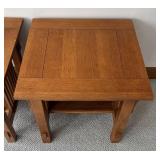 LL  - Pair of Mission Style Oak Side Tables