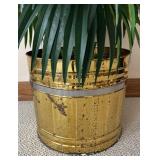 LL  - Faux Greenery Arrangement Brass Planter