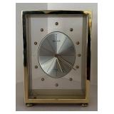 LL  - Vintage Bulova Brass and Glass Quartz Mantel Clock