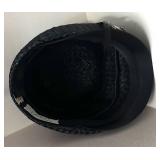 LL  - Vintage Darcel Exclusive Black Woven Hat with Rhinestone Brooch