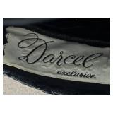 LL  - Vintage Darcel Exclusive Black Woven Hat with Rhinestone Brooch