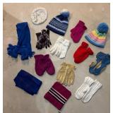 TR - Collection of Warm Winter Hats, Mittens, Gloves and Scarves