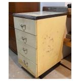 TR - Four Drawer Metal Cabinet with Assorted Household Supplies