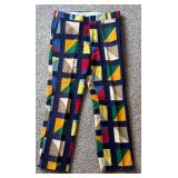 LLBR - Vintage Handmade Patchwork Pants with Geometric Pattern