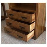 LLBR - Vintage Ranch Oak Bookcase with 3 Drawers