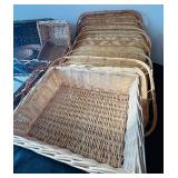 K - Collection of 12 Woven Baskets and Trays Assorted Styles