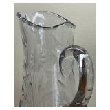 DR - Set of 3 Vintage Cut Glass Pitchers and Decanter, Tallest 12 Inches