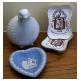 DR - Collection of Porcelain and Ceramic Decorative Pieces including Wedgwood Heart Dish and Bird Figurine