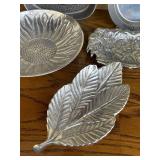 DR - Collection of 5 Decorative Vintage Cast Aluminum Trays and Plates
