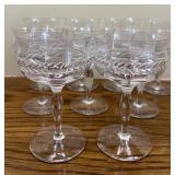 DR - Set of 8 Vintage Etched Crystal Wine Glasses