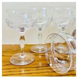 DR - Set of 8 Vintage Etched Crystal Wine Glasses