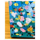 P - Hand-Painted 9 x 10 Inch Wooden Picture Frame with Coastal City Artwork