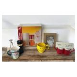 P - Kitchen Decor Set with Mr. Coffee Iced Tea Pot, Framed Chef Print, Novelty Mugs and Coffee Sign