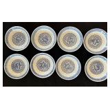 DR - Set of 8 Blue and White Chinese Porcelain Rice Bowls with 8 Matching Spoons