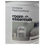 Room Essentials - Twin/Twin Extra Long Corduroy Plaid Comforter Gray