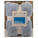 Room Essentials - Blue Jacquard Plush Blanket  (90in x 92in)