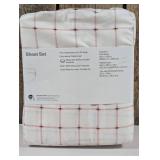 Room Essentials - Queen Microfiber Sheet Set Pink Grid