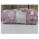 Threshold - Floral Block Print Jacquard Throw Purple/Cream