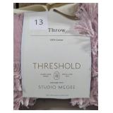 Threshold - Floral Block Print Jacquard Throw Purple/Cream