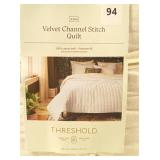 Room Essentials - King Channel Stitch Velvet Quilt