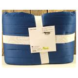 Room Essentials - King Dark Blue Satin Quilt