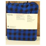 Room Essentials - Queen Microfiber Sheet Set Blue/Black Gingham