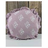 Threshold - Round Ruffle Floral Jacquard Pillow Purple/Cream
