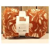 Threshold - Plush Throw Blanket Reversible 50inx60in  Rust Orange Fall Throw