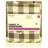 Room Essentials - King Grey Plaid Microfiber Sheet Set
