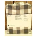 Room Essentials - King Grey Plaid Microfiber Sheet Set