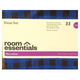 Room Essentials - Blue & Black Microfiber Sheet Set