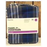 Room Essentials - Queen Microfiber Sheet Set Blue/Gen Plaid