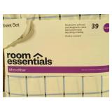Room Essentials - Queen Microfiber Sheet Set Blue Grid