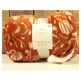 Threshold - Throw Blanket Reversible 50inx60in  Rust Orange Fall Throw