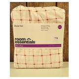 Room Essentials - Queen Microfiber Sheet Set Pink Grid