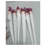 8 Vintage Wood Santa Claus Ornaments