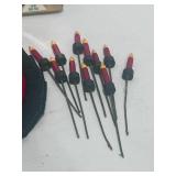 Vintage Mini Tree Topper, Mini Bulbs, Mini Tree Skirt and 11 Wooden Candle Picks