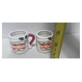 2 Vintage Mini Mugs Santa Claus 1.75"