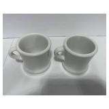 2 Vintage Hall Heavy White Restaurant Coffee Mugs