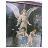 Vintage Guardian Angel Print 15" X 12"
