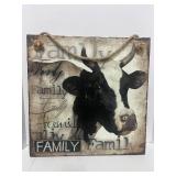 Cow on Canvas Picture 18" X 18"