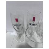 Set of 7 Miscellaneous Michelob Beer Glasses
