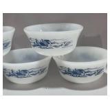Set of 5 Vintage Currier and Ives Ramekin Size Dishes