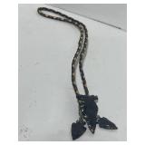 Native American Arrowhead Pendant on Braided Cord