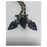 Native American Arrowhead Pendant on Braided Cord