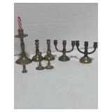 13 Miniature Brass Candlesticks 1", 2" and 3"