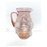Antique Dunbar Pink Depression Applied Handle Pitcher
