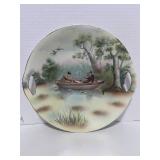 Royal Bayreuth Bavaria Germany Transferware Fly Fishermen Handled Plate