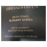 Broadhaven Elegant Scroll Bath Towe...