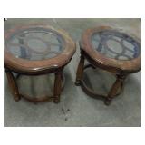 2 Wood and Glass End Tables 25 x 21...